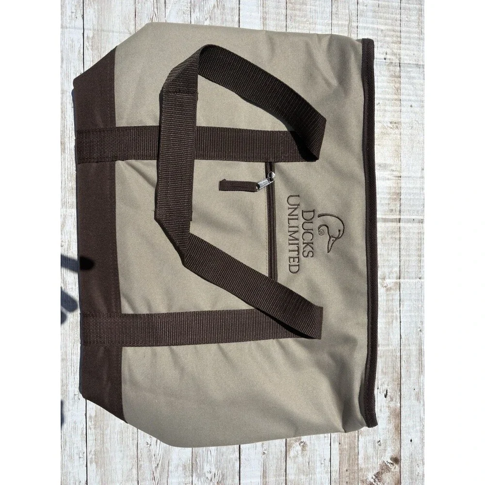 Ducks Unlimited Canvas Duffel Tote Bag + Duck Head Glass Cutting Board Lot